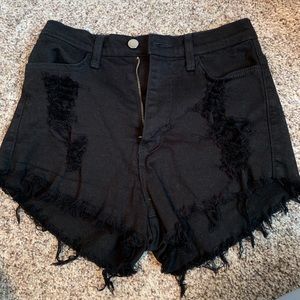 Black jean shorts